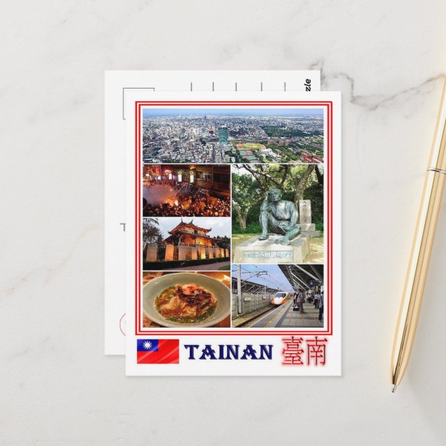 Carte Postale Tainan - Taïwan - République de Chine - Mosaïque - (Devant/Arrière en situation)