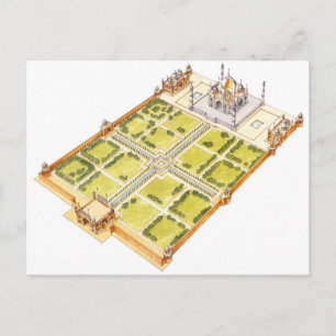 Carte Postale Taj Mahal. Adra India. Tombeau et jardins