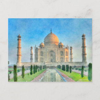 Carte postale Taj Mahal Peinture colorée