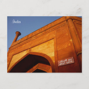 Carte Postale taj mahal porte ouest
