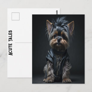 Carte Postale Tales de Yorkshire Terrier aigu Yorkie Rock Fatigu