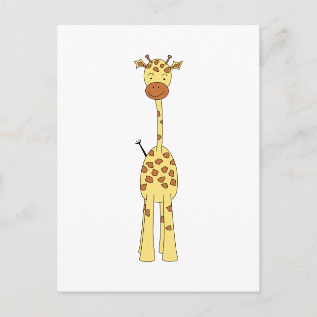 Carte Postale Tall Cute Giraffe. Un dessin animé animal. (Devant)