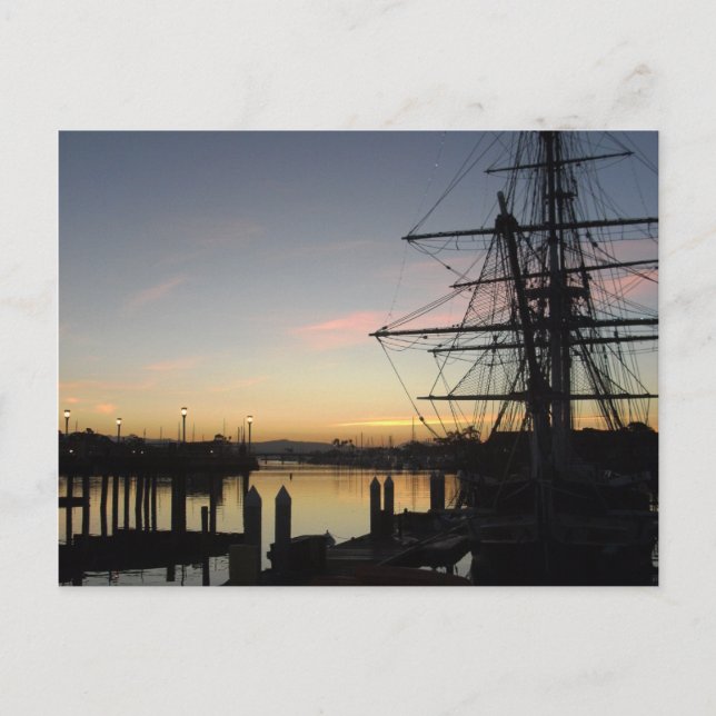 Carte Postale Tallship à Sunrise (Devant)