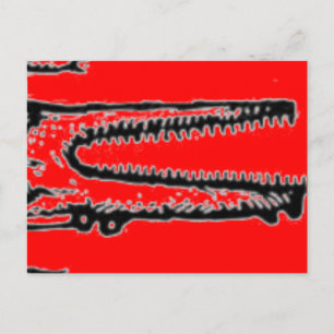 Carte Postale talon de crocodile rouge