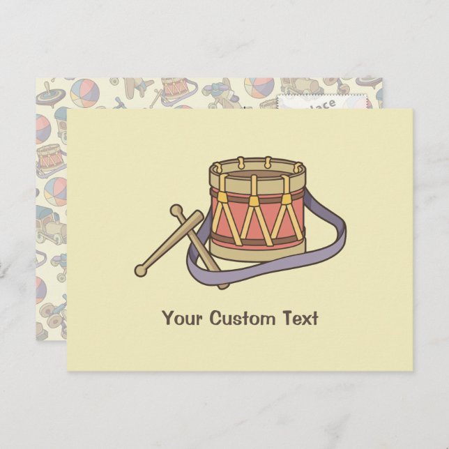 Carte Postale Tambour de Jouet (Devant / Derrière)