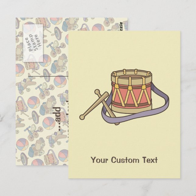 Carte Postale Tambour de jouets (Devant / Derrière)