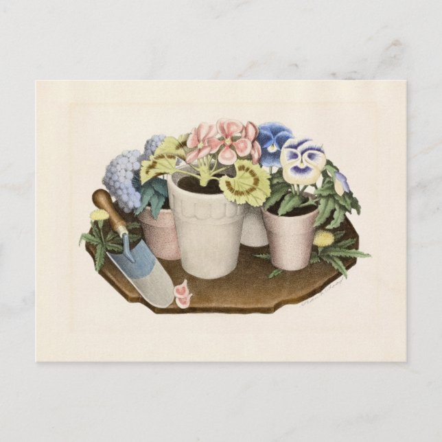 Carte Postale Tame Flowers par Grant Wood (Devant)