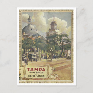 Carte Postale Tampa Florida Metropolis Vintage années 1920