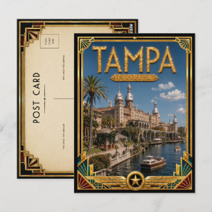 Carte Postale Tampa Floride Art Déco Vintage Âge d'Or