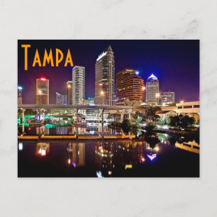 Carte Postale Tampa, Floride depuis le pont de Platt Street.