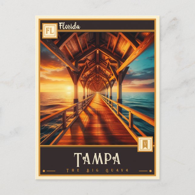 Carte Postale Tampa, Floride | VINTAGE (Devant)