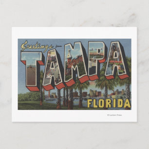 Carte Postale Tampa, FlorideGrandes lettres ScènesTampa, FL