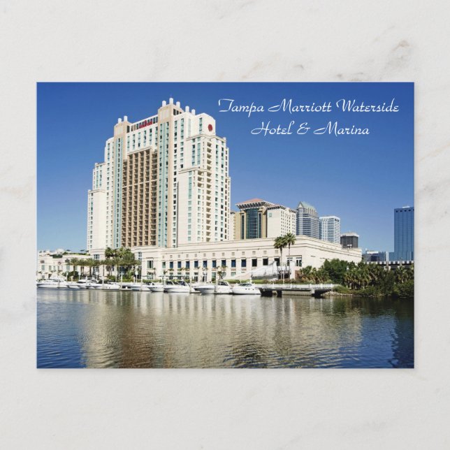 Carte Postale Tampa, Marriott, Waterside, Hotel & Marina (Devant)