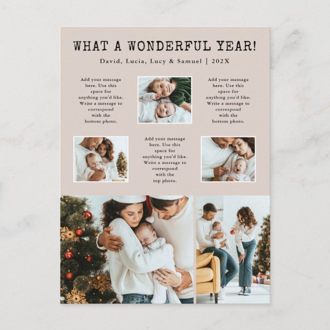 Carte postale Tan Modern Photo Holiday (Devant)