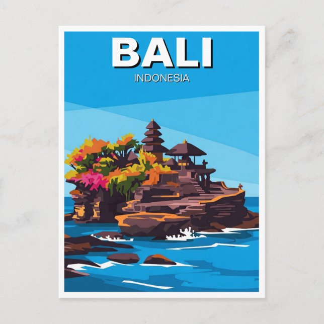 Carte Postale Tanah Lot Bali Indonésie Voyage Abstrait (Devant)