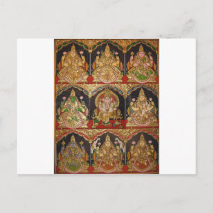 CARTE POSTALE TANJORE PEINTURE ASHTALAKSHMI INDE DU SUD