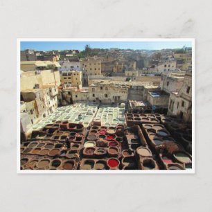 Carte Postale tannerie en cuir fés