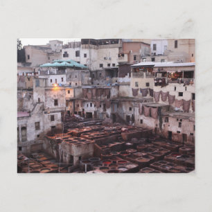 Carte Postale Tannerie en cuir marocain - Fes - Maroc