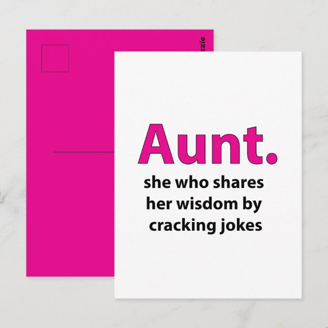 Carte Postale Tante Quote Tante (Devant / Derrière)