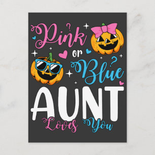 Carte Postale Tante rose ou bleue t'aime Citrouille bébé