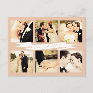 Carte Postale Tapez Merci Mariage Bannière Typographie Photo