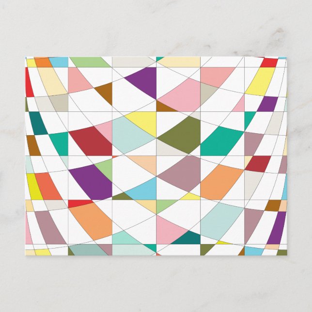 Carte Postale Tapisserie aux couleurs Abstraites (Devant)