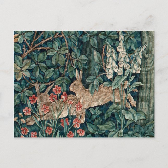 Carte Postale Tapisserie de lapins forestiers (Devant)