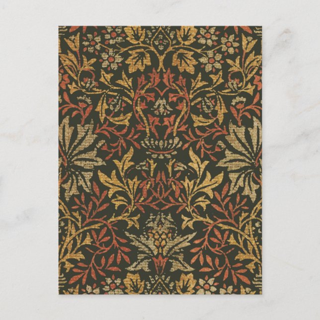 Carte Postale Tapisserie du jardin de fleurs William Morris (Devant)