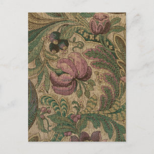 Carte Postale Tapisserie florale Vintage riche Brocade Damask 19