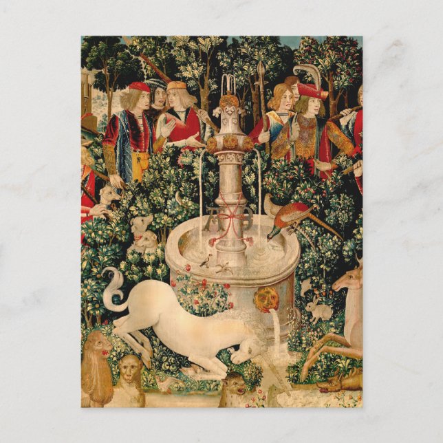 Carte Postale Tapisseries Unicorne Trouvé Légende Mythique (Devant)