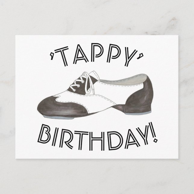 Carte Postale Tappy Joyeux Anniversaire Danse Professeur Tap Cha (Devant)