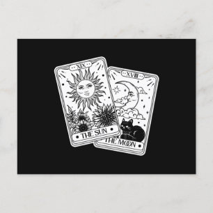 Carte Postale Tarot Card Sin and Moon, Cat
