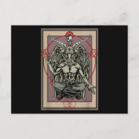 Tarot Goth Card Baphomet Satanic Witch Pentagram