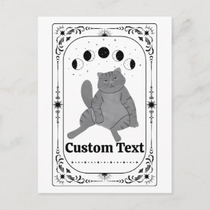 Carte Postale Tarot personnalisé : Zodiaque félin drôle Céleste 