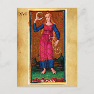 CARTE POSTALE TAROTS ANCIENS RENAISSANCE 18 / LA LUNE