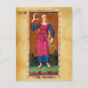 CARTE POSTALE TAROTS ANCIENS RENAISSANCE 18 / LA LUNE