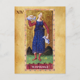 CARTE POSTALE TAROTS DE RENAISSANCE ANTIQUE 14 / TEMPÉRANCE