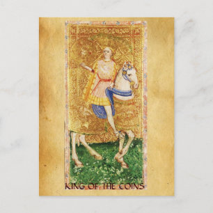 CARTE POSTALE TAROTS DE RENAISSANCE ANTIQUE / CHEVALIER DES PIÈC