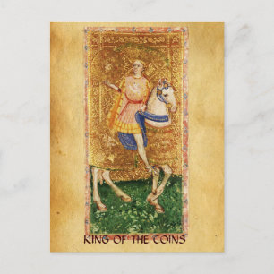 CARTE POSTALE TAROTS DE RENAISSANCE ANTIQUE / ROI DES PIÈCES