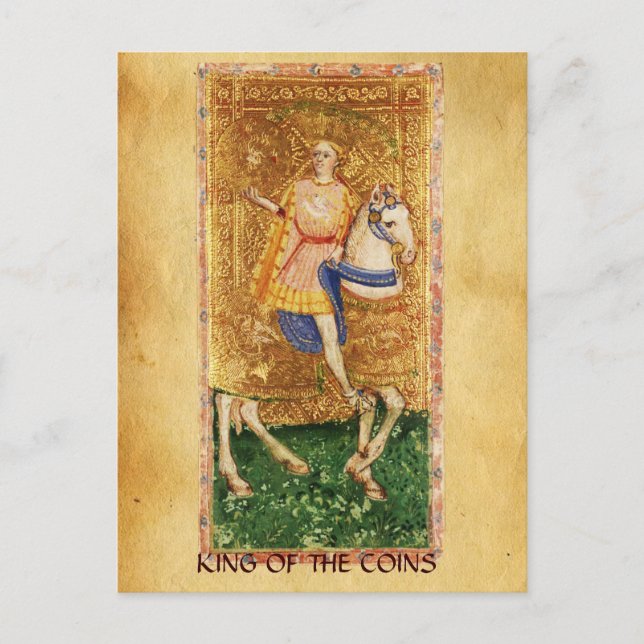 CARTE POSTALE TAROTS DE RENAISSANCE ANTIQUE / ROI DES PIÈCES (Devant)