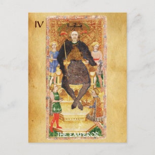 CARTE POSTALE TAROTS RENAISSANCE ANTIQUE 4 / L'EMPEREUR