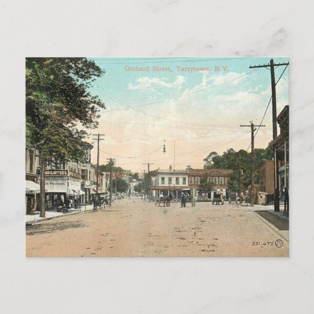 Carte Postale Tarrytown NY, rue Orchard, 1910 Vintage (Devant)