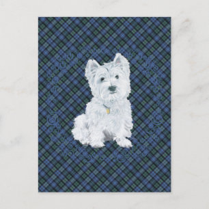 Carte Postale Tartan Black Watch Westie