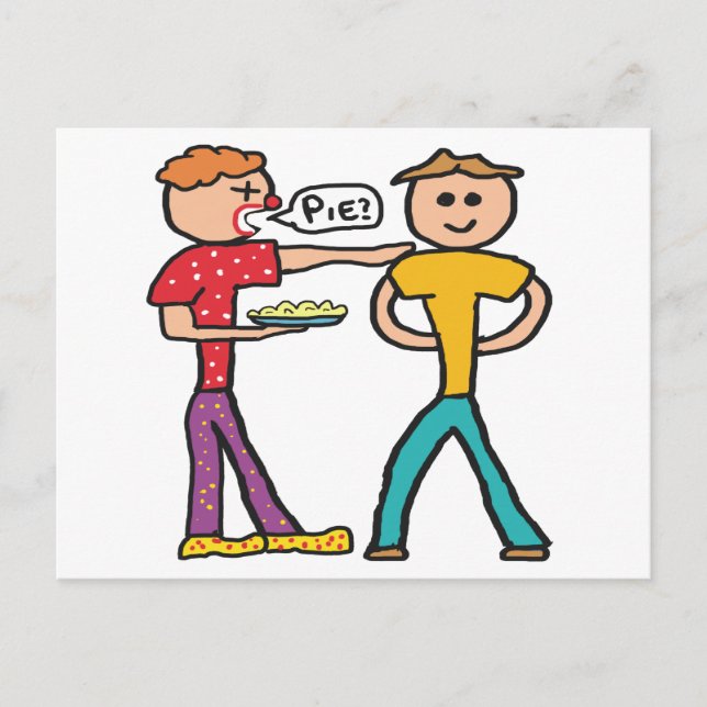 Carte Postale Tarte à la garde dans le visage (Devant)