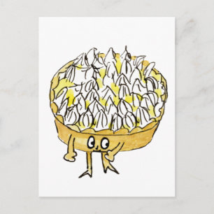 Carte Postale Tarte au citron meringuée drôle Art de dessin anim