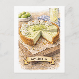 Carte Postale Tarte au citron vert de Key (Série de cuisine amér