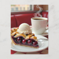 Tarte cerise, crème glacée vanille et café