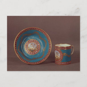 Carte Postale Tasse à café et soucoupe en bleu céleste de Sèvres