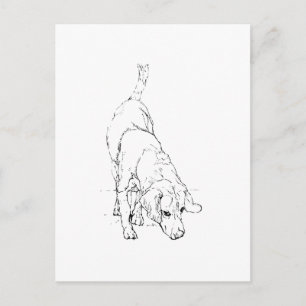 Carte Postale Tasse Beagle – Chien à l'encre dessinée à la main 