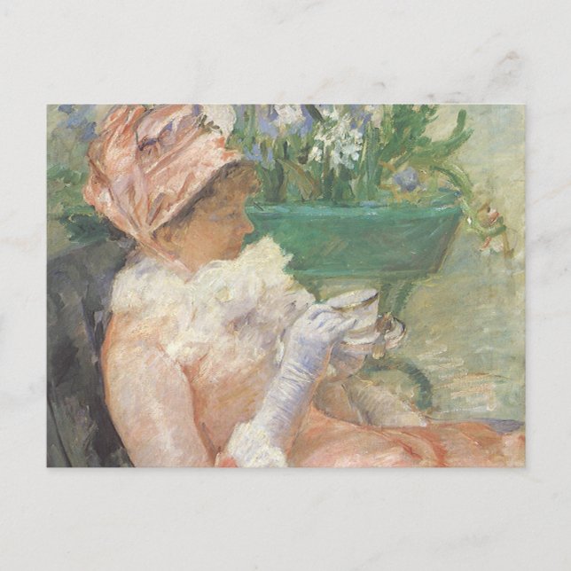 Carte Postale Tasse de thé de Mary Cassatt, impressionnisme Vint (Devant)